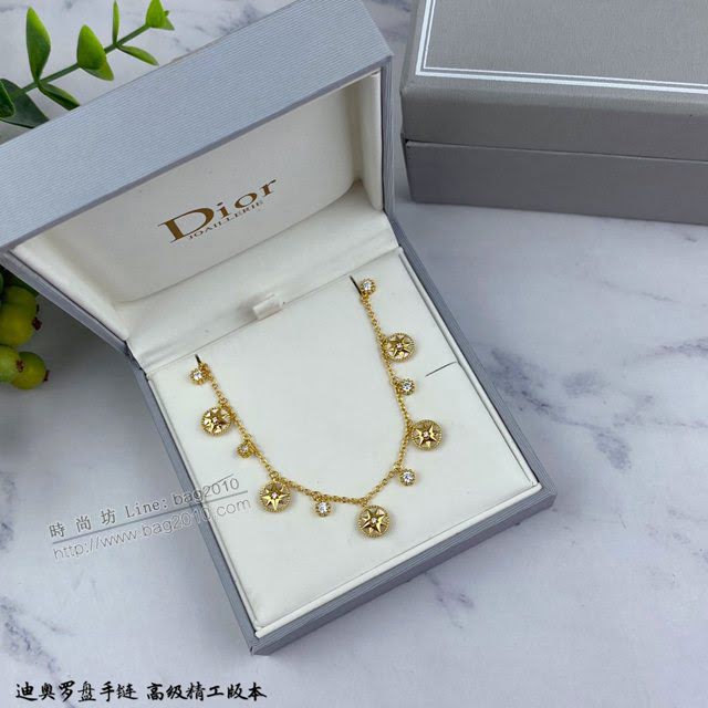 Dior飾品 迪奧經典熱銷款925雜色羅盤手鏈 雙面迪奧Dior八芒星手鏈  zgd1487